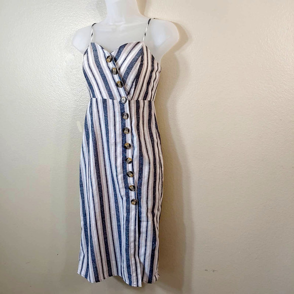 Sky and Sparrow Stripped button down dress   Size XS - Picture 2 of 7